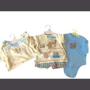 Bundle of baby boy clothing truck, cowboy & story time BNWT clothing 3-6 mos